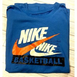 The NIKE Tee Dri-Fit Basketball Shirt Performance Blue Size Large w/Print